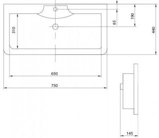 Раковина Акватон Сиена 75см 1A704131SN010